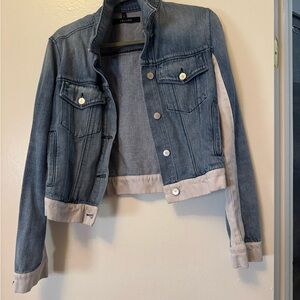J Brand Blue Denim Jacket with Cream Accents